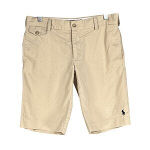 Ralph Lauren Sport Womens 6 Khaki Chino Shorts Blue Pony Logo Old Money Preppy